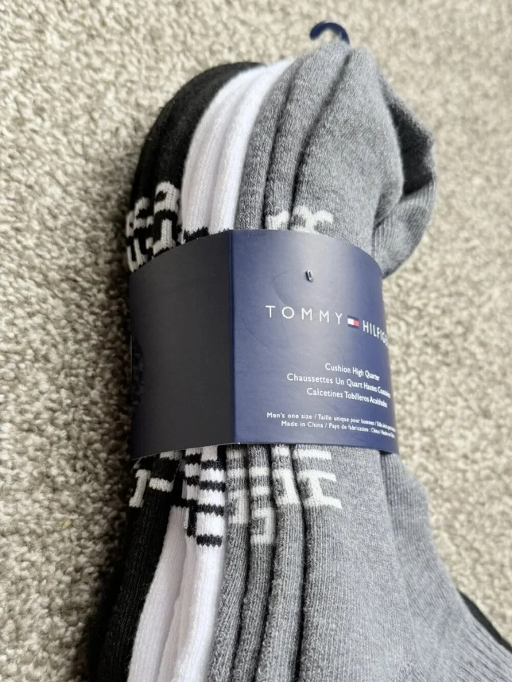 Tommy Hilfiger Men's Cushion High Quarter Socks 6 Pair Pack Assorted One Size
